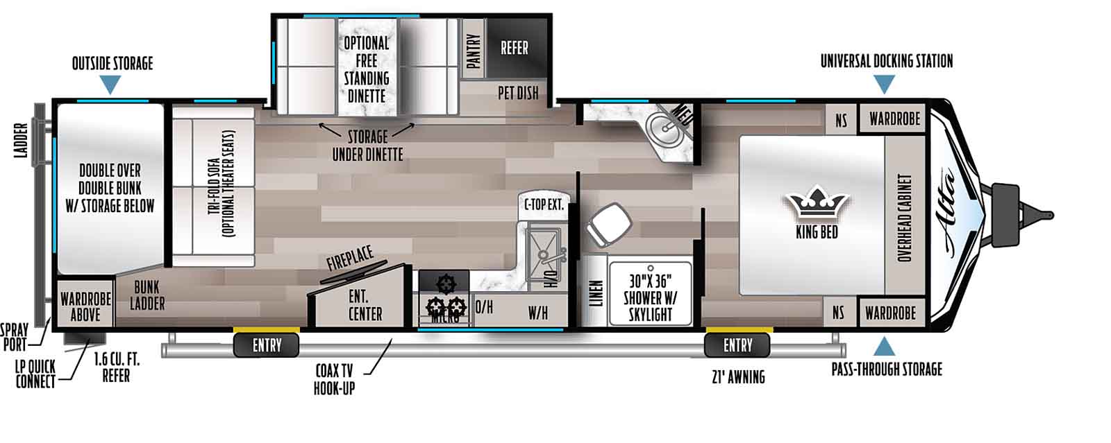 2022 EAST TO WEST RV ALTA 2900KBH, , floor-plans-day image number 0